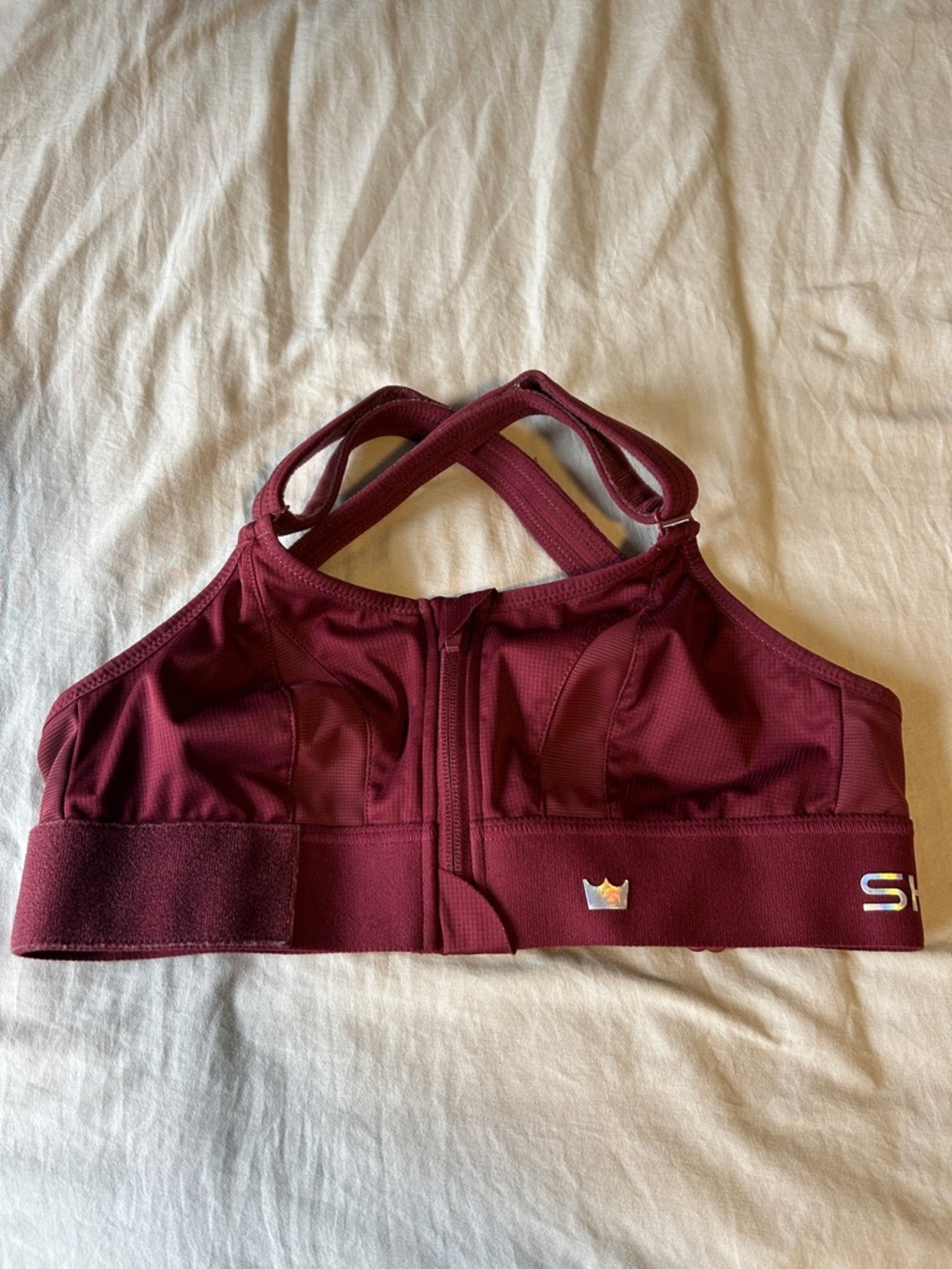 SheFit Ultimate Sports Bra High Impact Moisture Wicking Wine S